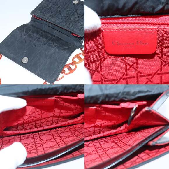 DIOR Canage Chain Shoulder Bag Nylon Black - Picture 11 of 13